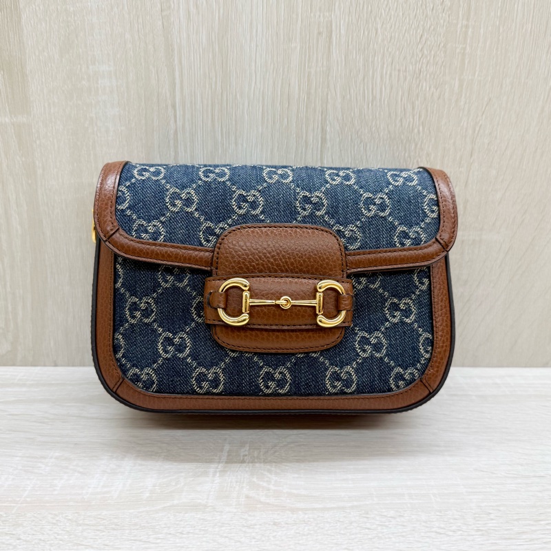 Gucci單寧Horsebit1955側背包658574-1