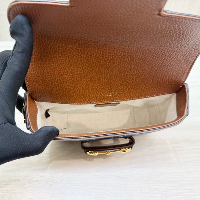 Gucci單寧Horsebit1955側背包658574-6