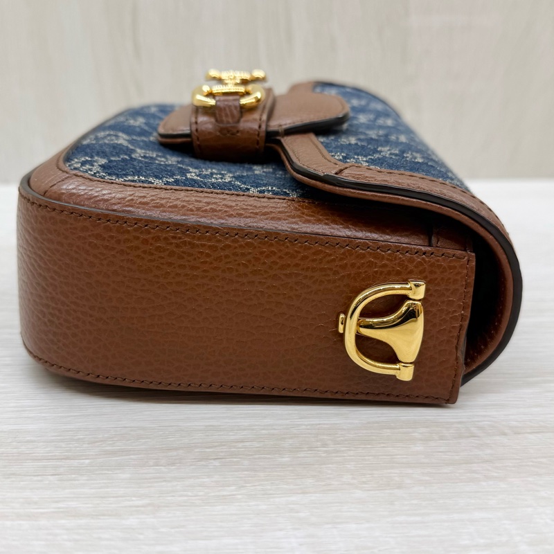 Gucci單寧Horsebit1955側背包658574-12