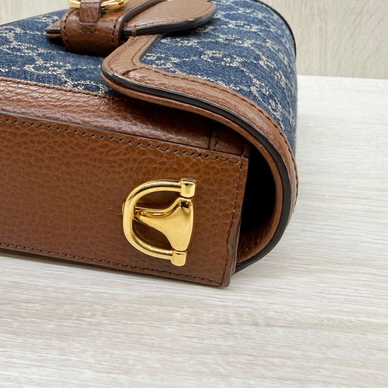 Gucci單寧Horsebit1955側背包658574-13