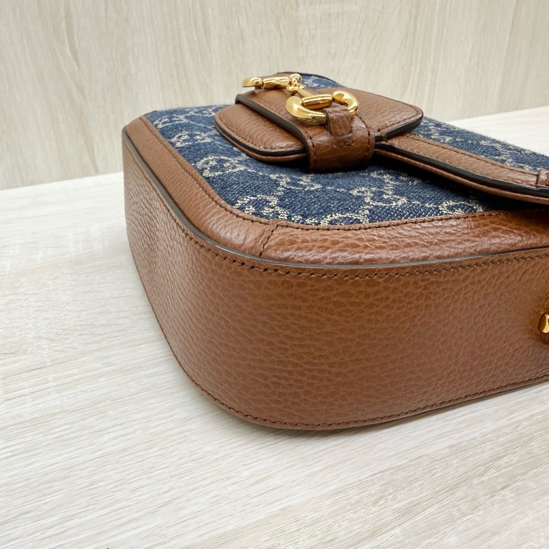 Gucci單寧Horsebit1955側背包658574-15