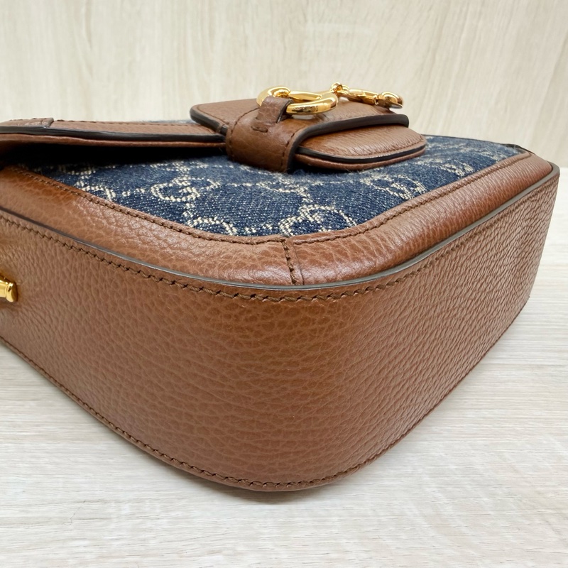 Gucci單寧Horsebit1955側背包658574-16