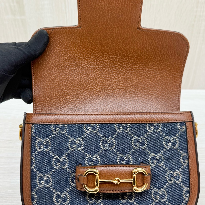 Gucci單寧Horsebit1955側背包658574-17