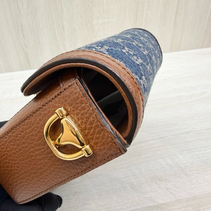 Gucci單寧Horsebit1955側背包658574-19