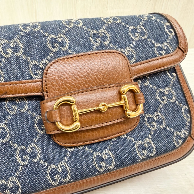 Gucci單寧Horsebit1955側背包658574-22