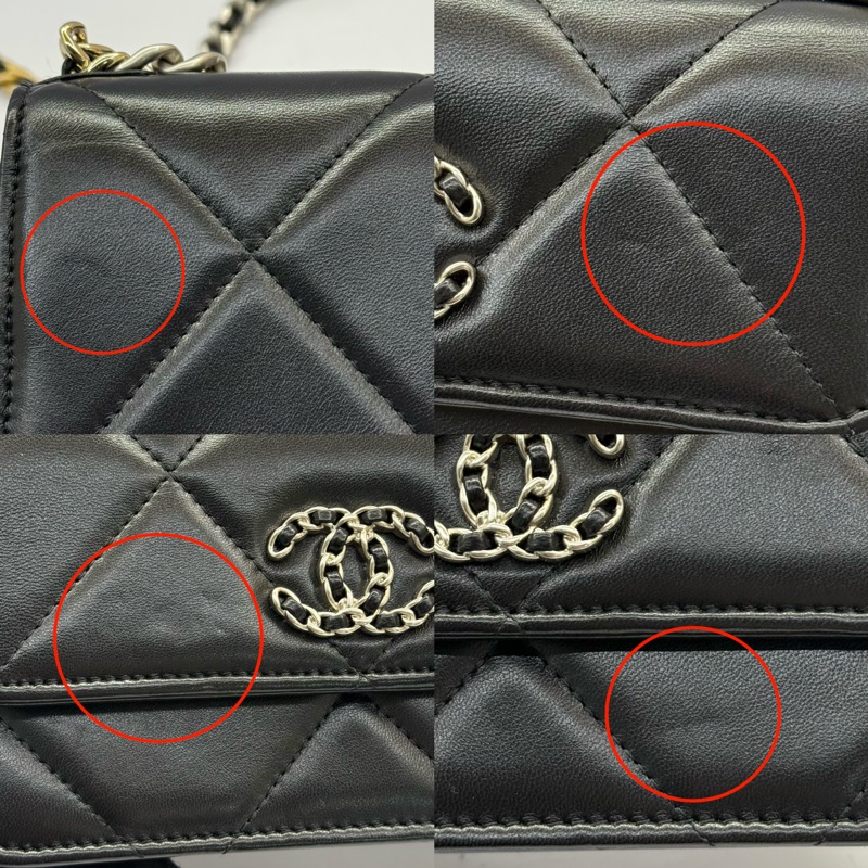 CHANEL 香奈兒 黑色羊皮CHANEL19 WOC 斜背包 17CM-9
