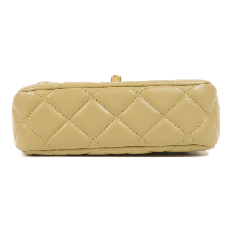 CHANEL 羊皮皮革Coco Heart Square Bag金扣鏈帶肩背袋-3