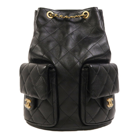 CHANEL 羊皮皮革25C Backpack金扣背包