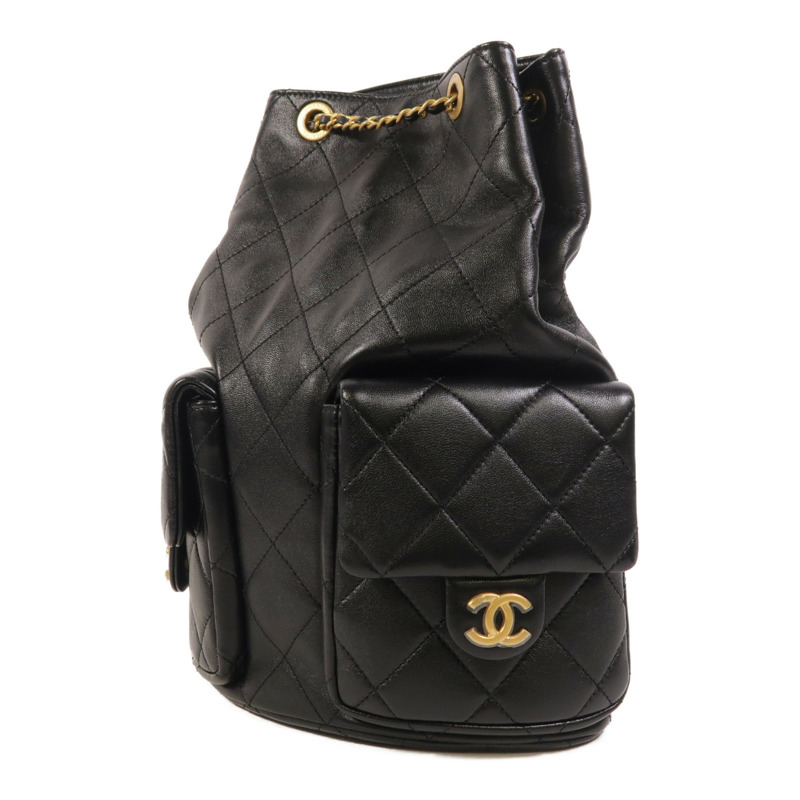 CHANEL 羊皮皮革25C Backpack金扣背包-2