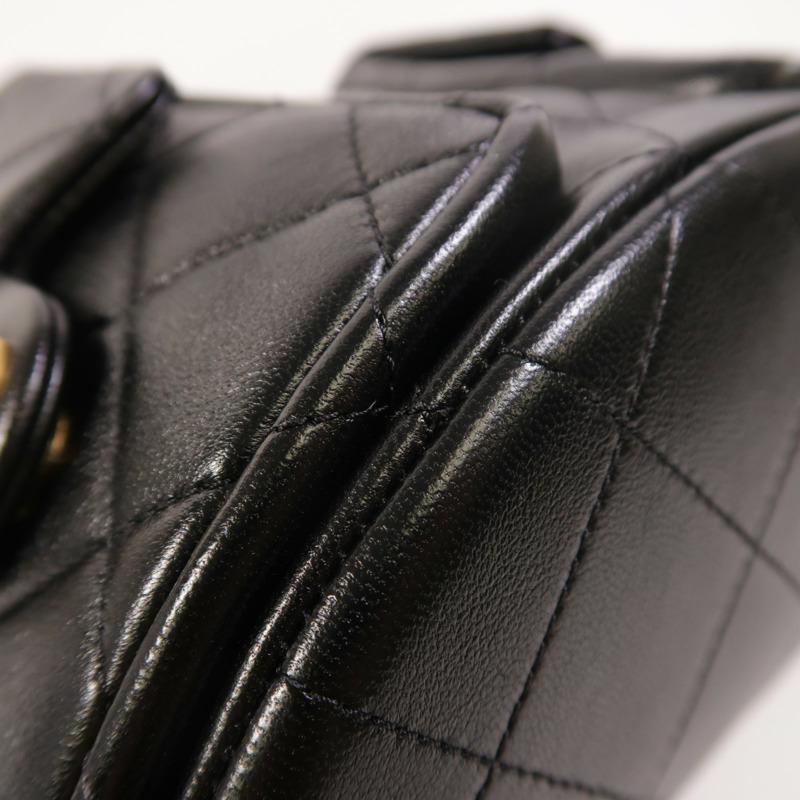 CHANEL 羊皮皮革25C Backpack金扣背包-10