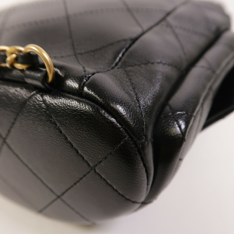 CHANEL 羊皮皮革25C Backpack金扣背包-11
