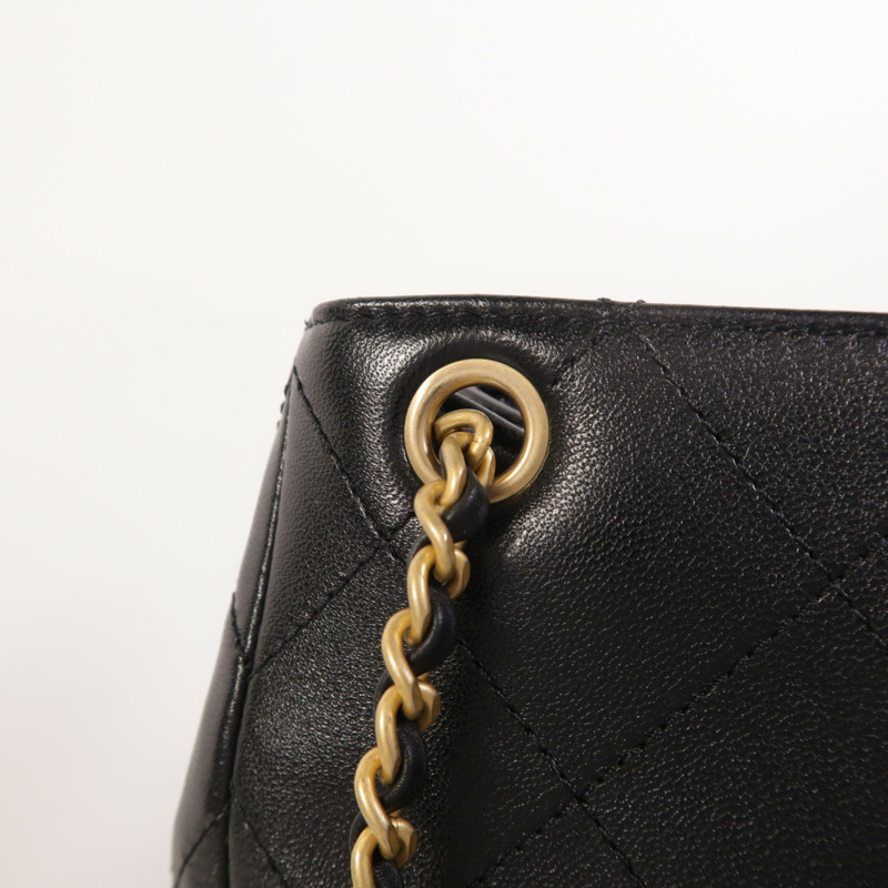 CHANEL 羊皮皮革25C Backpack金扣背包-18