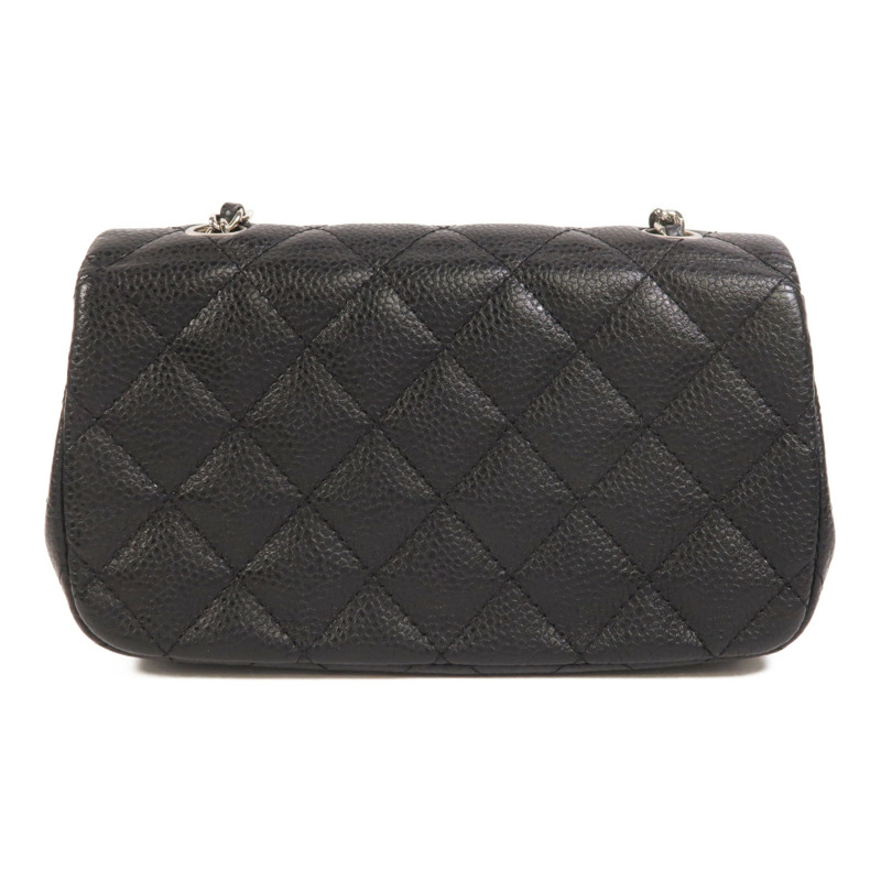 CHANEL 牛皮皮革Classic Extra Mini Flap Bag銀扣鏈帶肩背袋-1