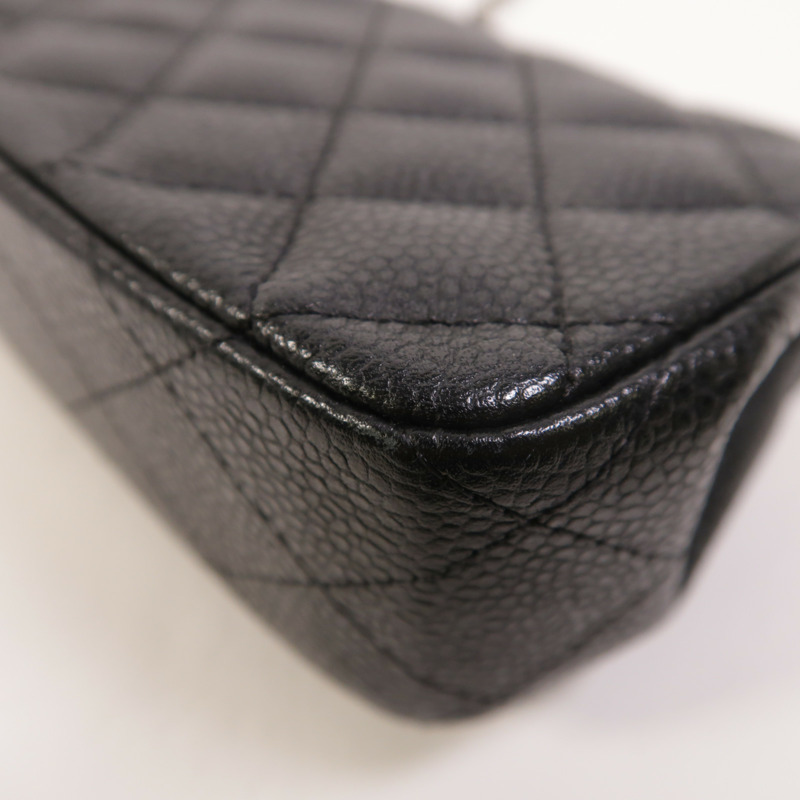 CHANEL 牛皮皮革Classic Extra Mini Flap Bag銀扣鏈帶肩背袋-12