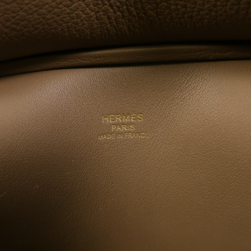 HERMES Evercolor皮革Mini Jypsiere金扣肩背袋Etoupe-5