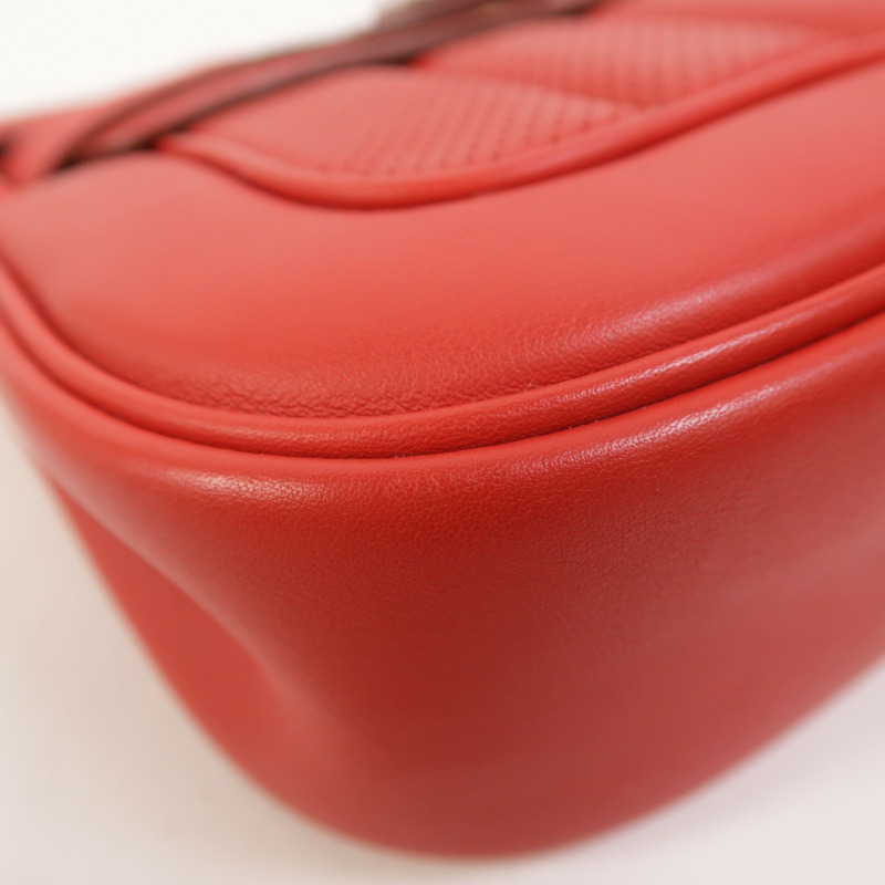 HERMES Swift皮革Berline Mini銀扣肩背袋Vermillon-12