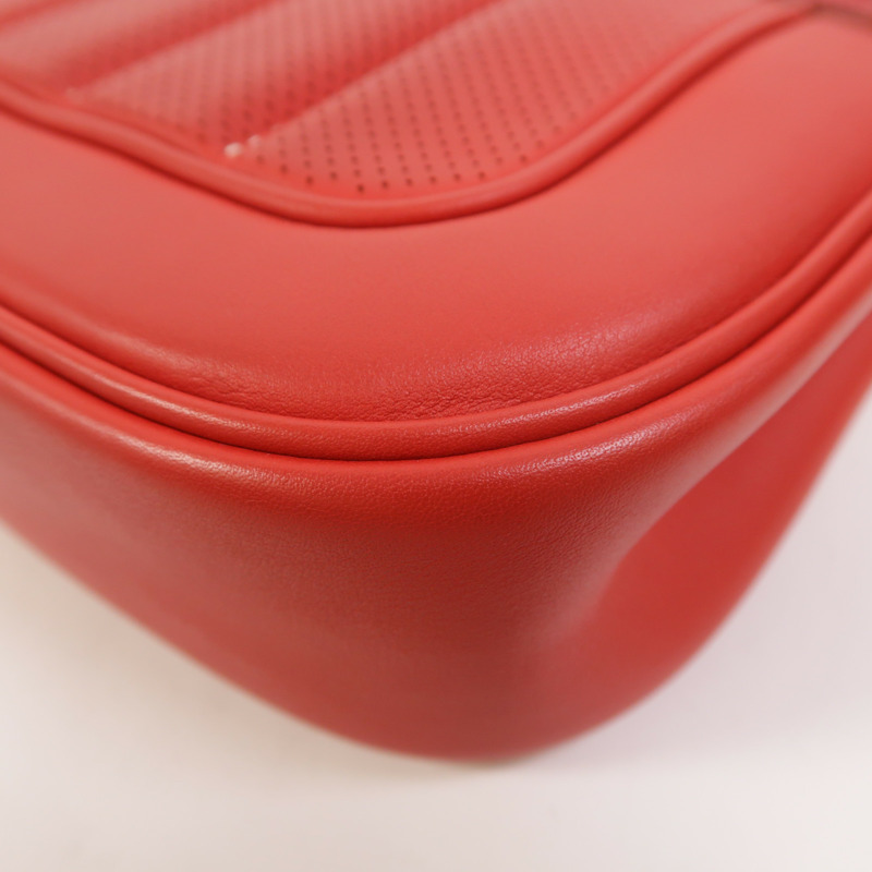 HERMES Swift皮革Berline Mini銀扣肩背袋Vermillon-13