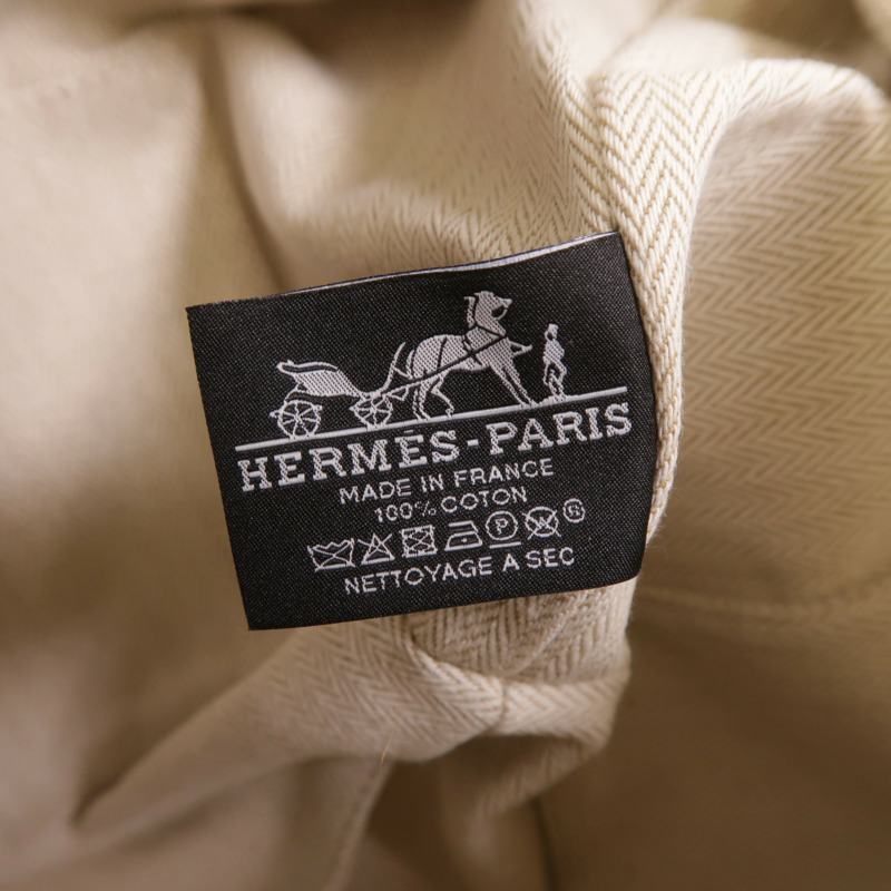 HERMES 帆布Bride A Brac銀扣手挽袋-5