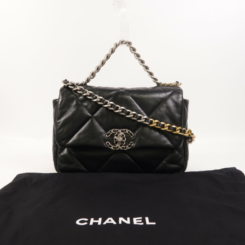 CHANEL 羊皮皮革C19 Small手挽肩背兩用袋-9