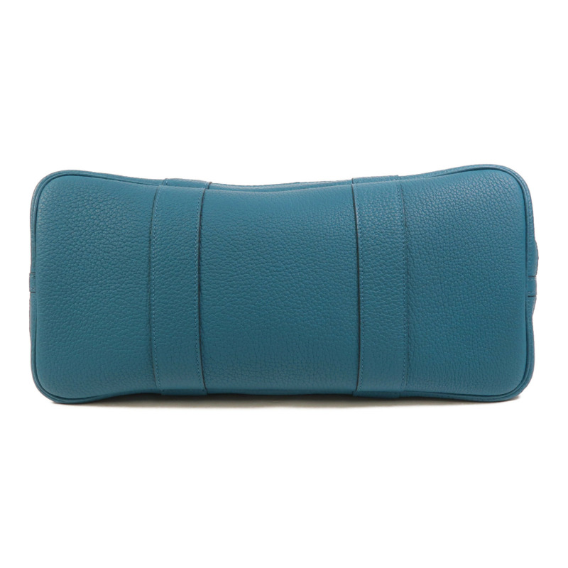 HERMES Negonda皮革Garden Party PM銀扣手挽袋Bleu Izmir-3