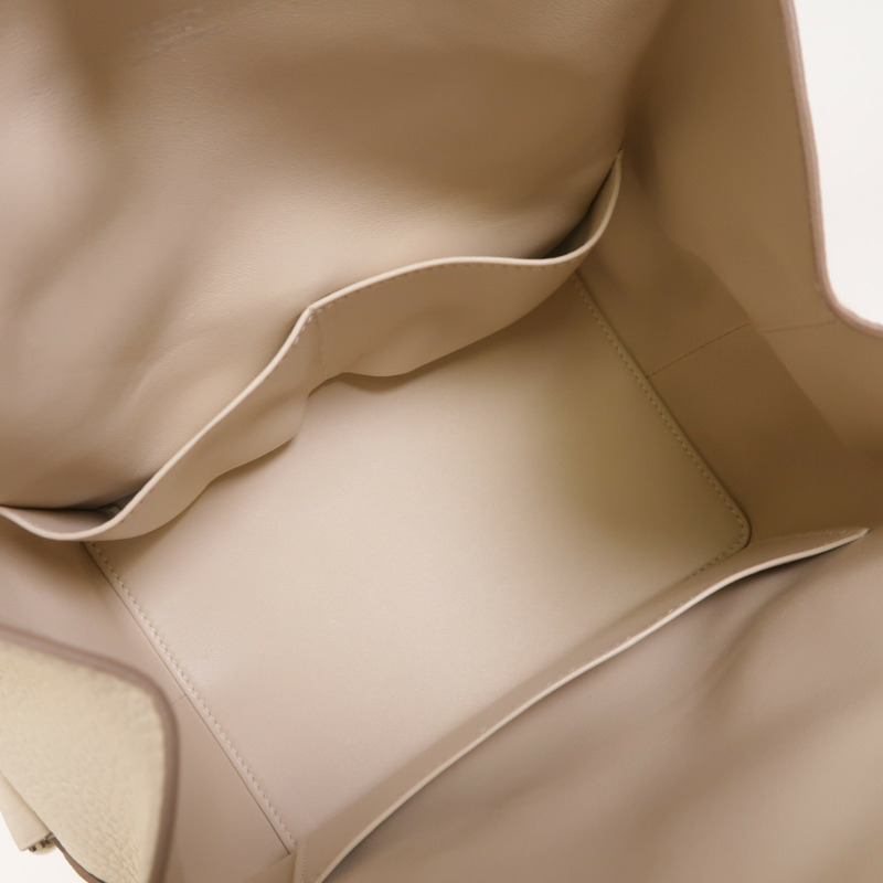 HERMES Clemence皮革Tool Box 20銀扣手挽肩背兩用袋Craie-4