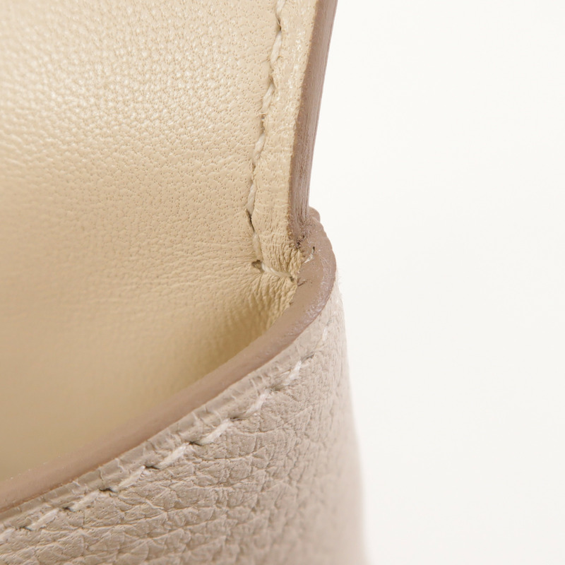 HERMES Clemence皮革Tool Box 20銀扣手挽肩背兩用袋Craie-10