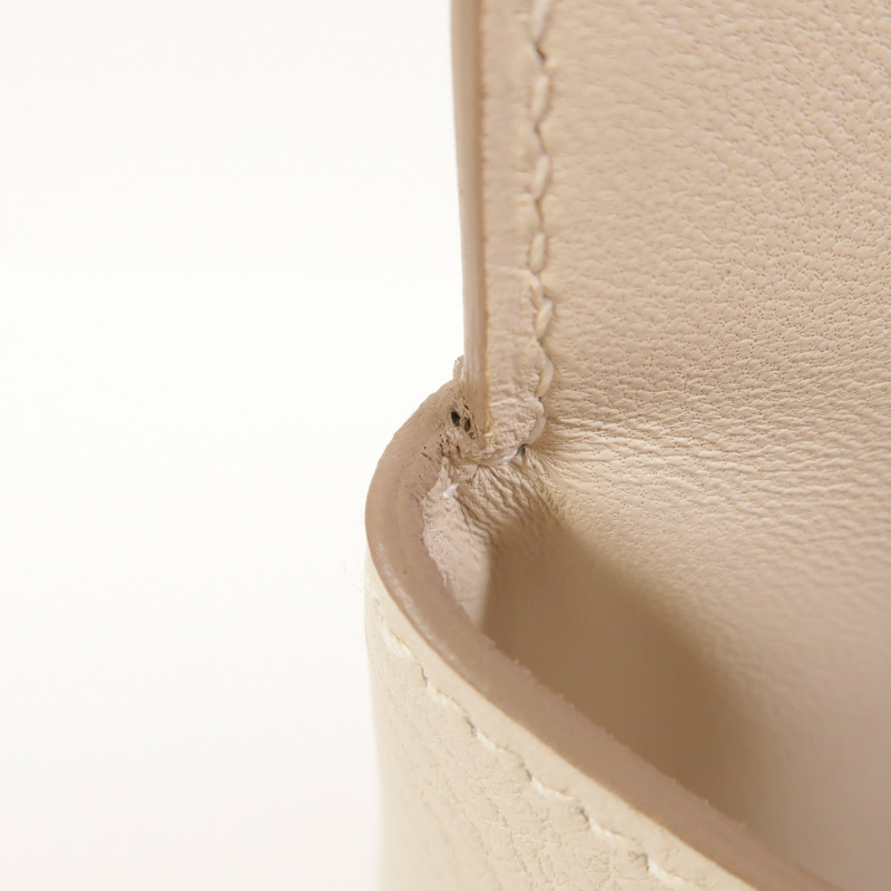 HERMES Clemence皮革Tool Box 20銀扣手挽肩背兩用袋Craie-11