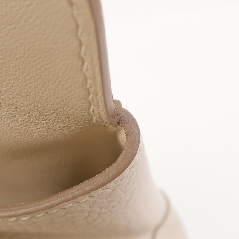 HERMES Clemence皮革Tool Box 20銀扣手挽肩背兩用袋Craie-12