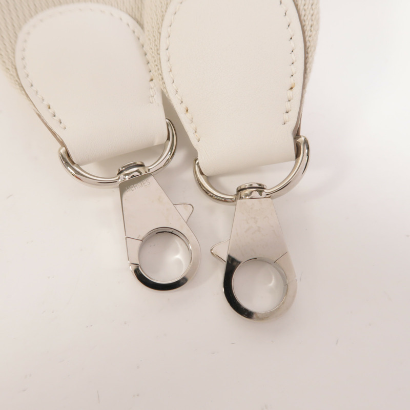 HERMES Clemence皮革Tool Box 20銀扣手挽肩背兩用袋Craie-19