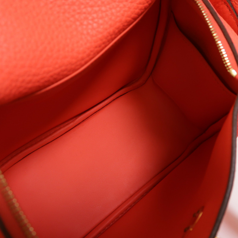 HERMES Clemence皮革Mini Lindy金扣手挽肩背兩用袋Rose Texas-4