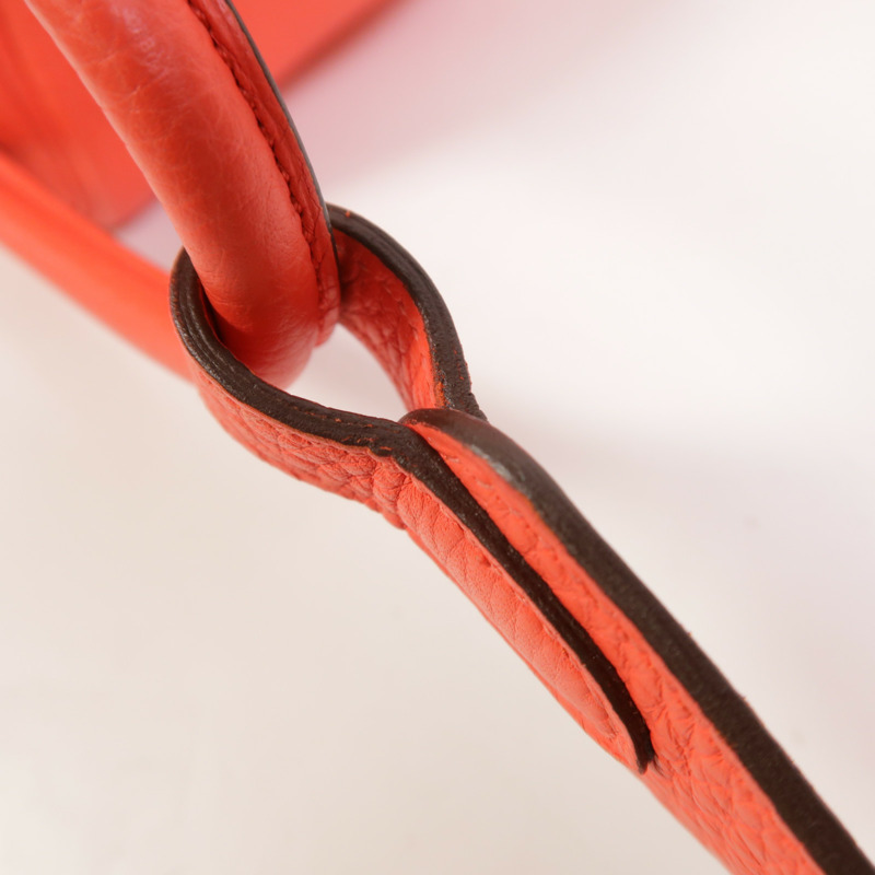 HERMES Clemence皮革Mini Lindy金扣手挽肩背兩用袋Rose Texas-15