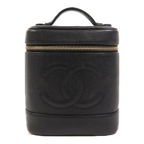 CHANEL 牛皮皮革Vintage Vanity Case金扣手挽袋