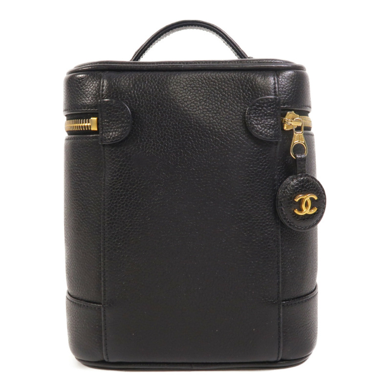 CHANEL 牛皮皮革Vintage Vanity Case金扣手挽袋-1
