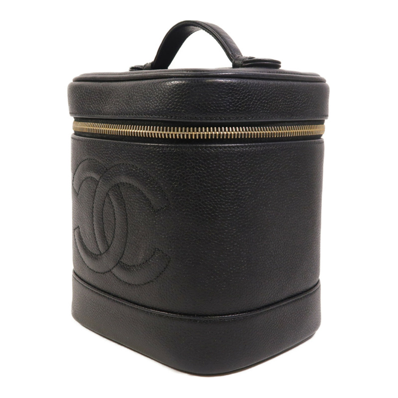 CHANEL 牛皮皮革Vintage Vanity Case金扣手挽袋-2