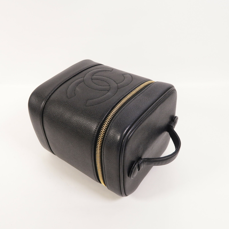 CHANEL 牛皮皮革Vintage Vanity Case金扣手挽袋-8
