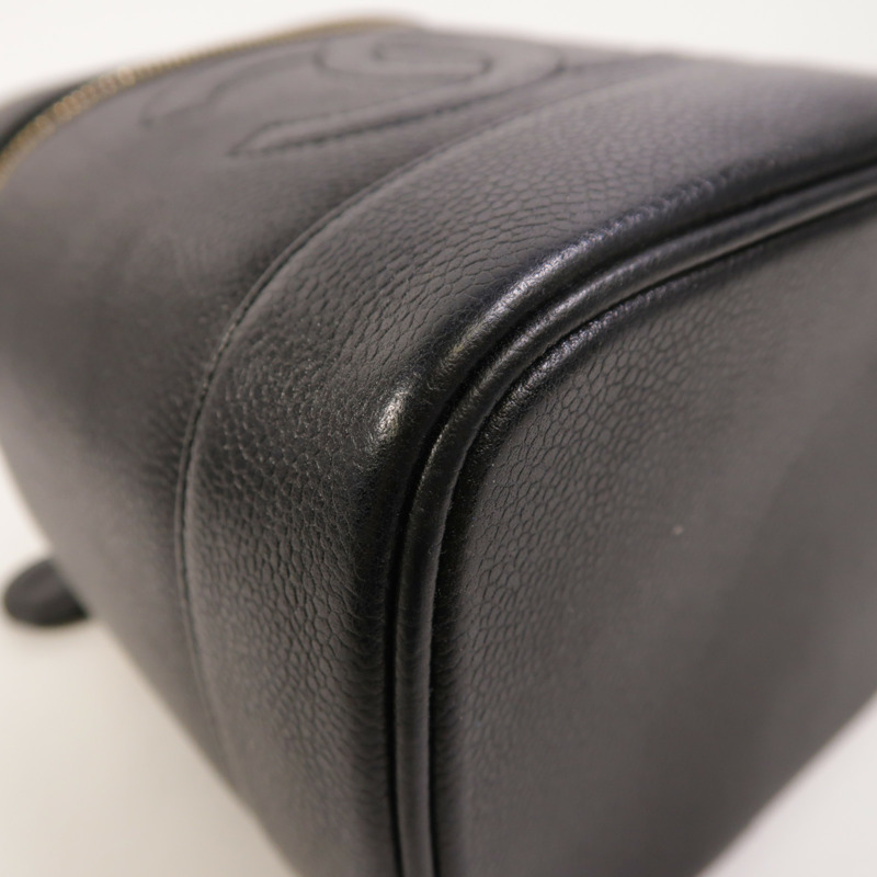 CHANEL 牛皮皮革Vintage Vanity Case金扣手挽袋-11