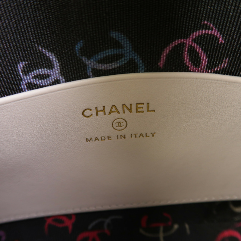 CHANEL 牛皮皮革Chain Shoulder金扣鏈帶肩背袋-5