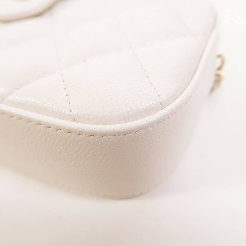 CHANEL 牛皮皮革Chain Shoulder金扣鏈帶肩背袋-10