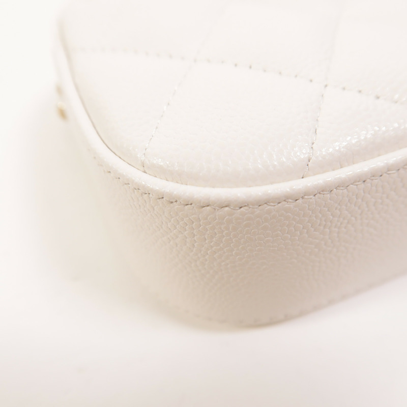 CHANEL 牛皮皮革Chain Shoulder金扣鏈帶肩背袋-11