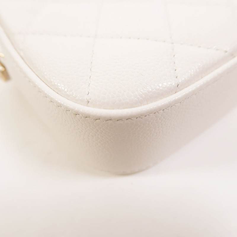 CHANEL 牛皮皮革Chain Shoulder金扣鏈帶肩背袋-13