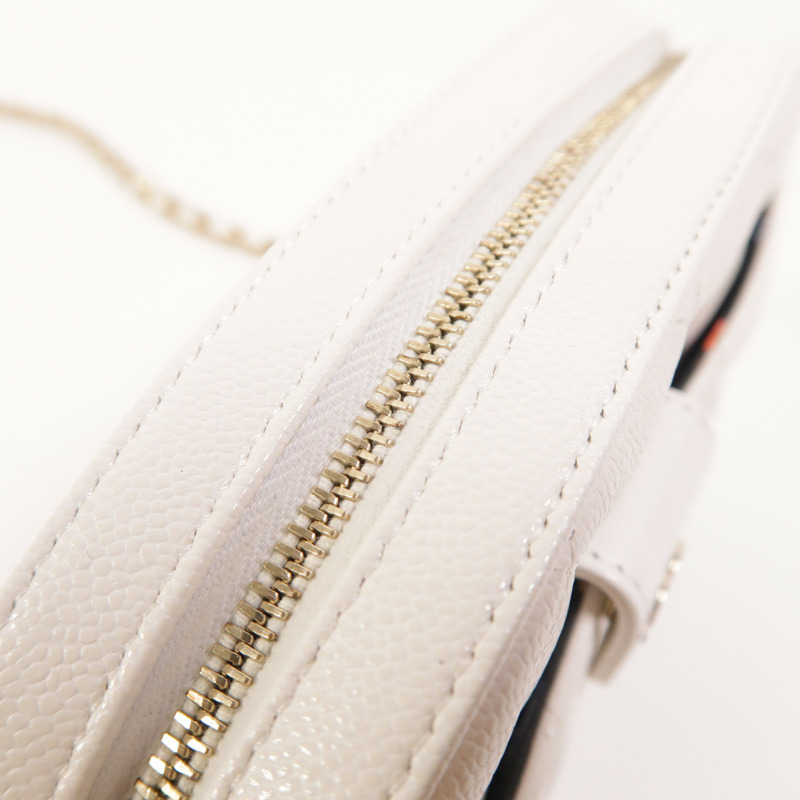 CHANEL 牛皮皮革Chain Shoulder金扣鏈帶肩背袋-15