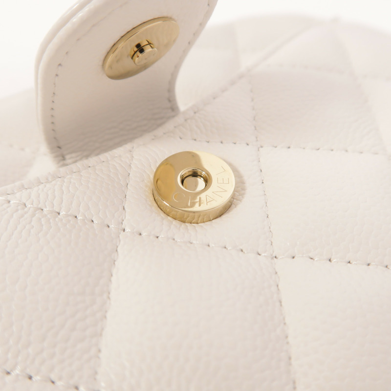 CHANEL 牛皮皮革Chain Shoulder金扣鏈帶肩背袋-16