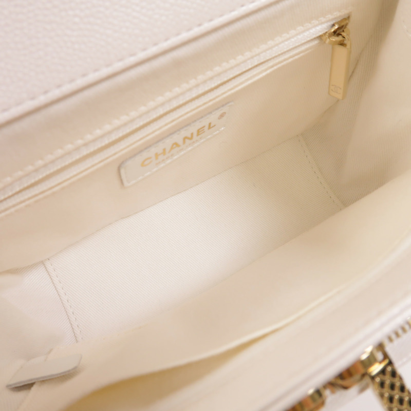 CHANEL 牛皮皮革Business Affinity Small金扣手挽肩背兩用袋-4