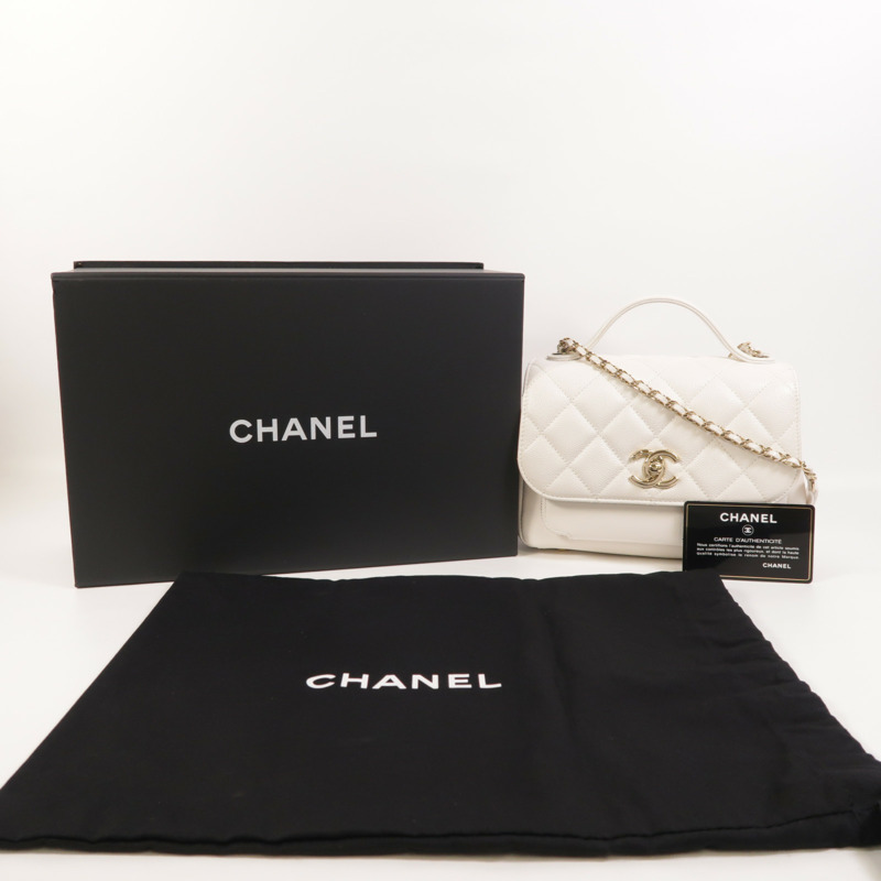 CHANEL 牛皮皮革Business Affinity Small金扣手挽肩背兩用袋-9