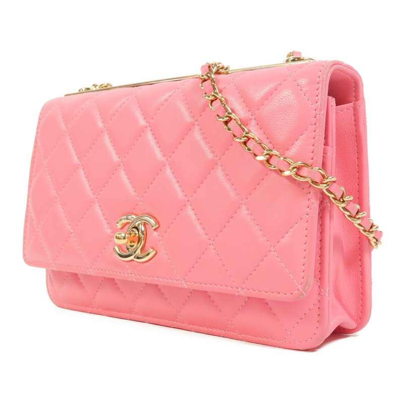 CHANEL 羊皮皮革WOC Wallet On Chain金扣鏈帶肩背袋-2