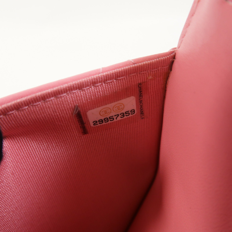 CHANEL 羊皮皮革WOC Wallet On Chain金扣鏈帶肩背袋-6