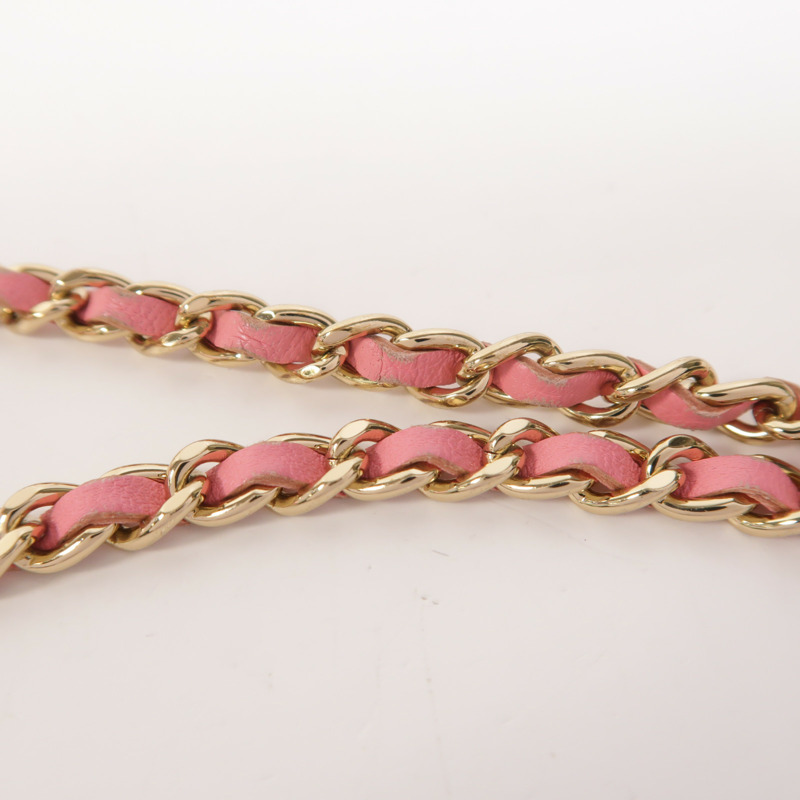 CHANEL 羊皮皮革WOC Wallet On Chain金扣鏈帶肩背袋-15