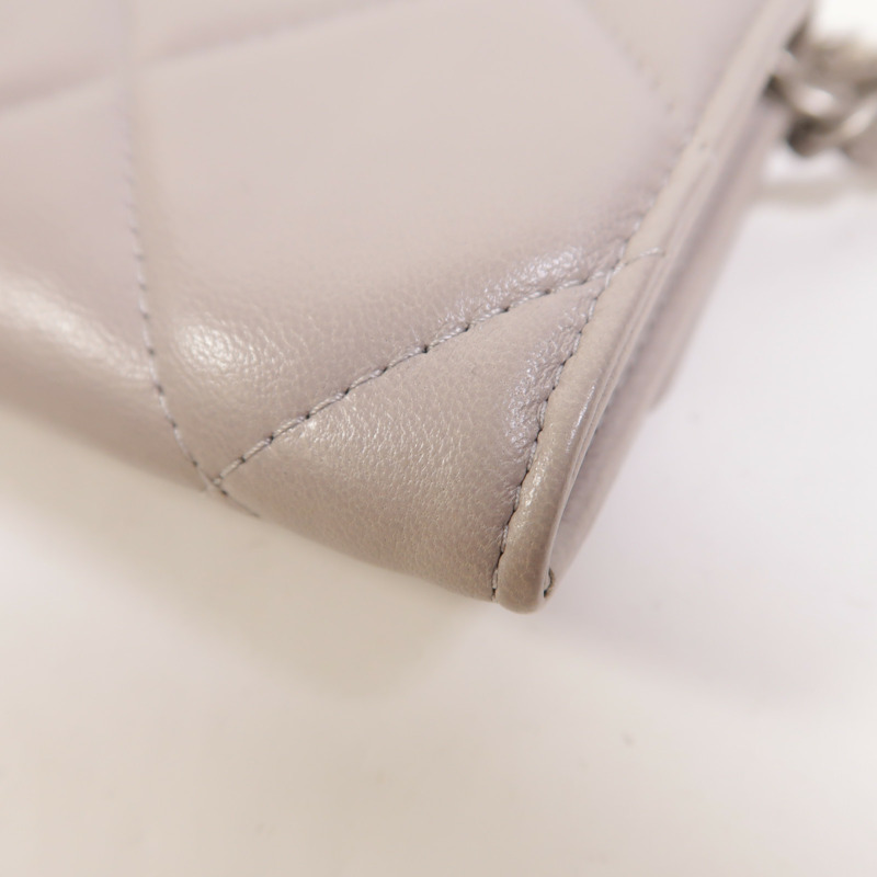 CHANEL 羊皮皮革19 Mini Wallet On Chain鏈帶肩背袋-12