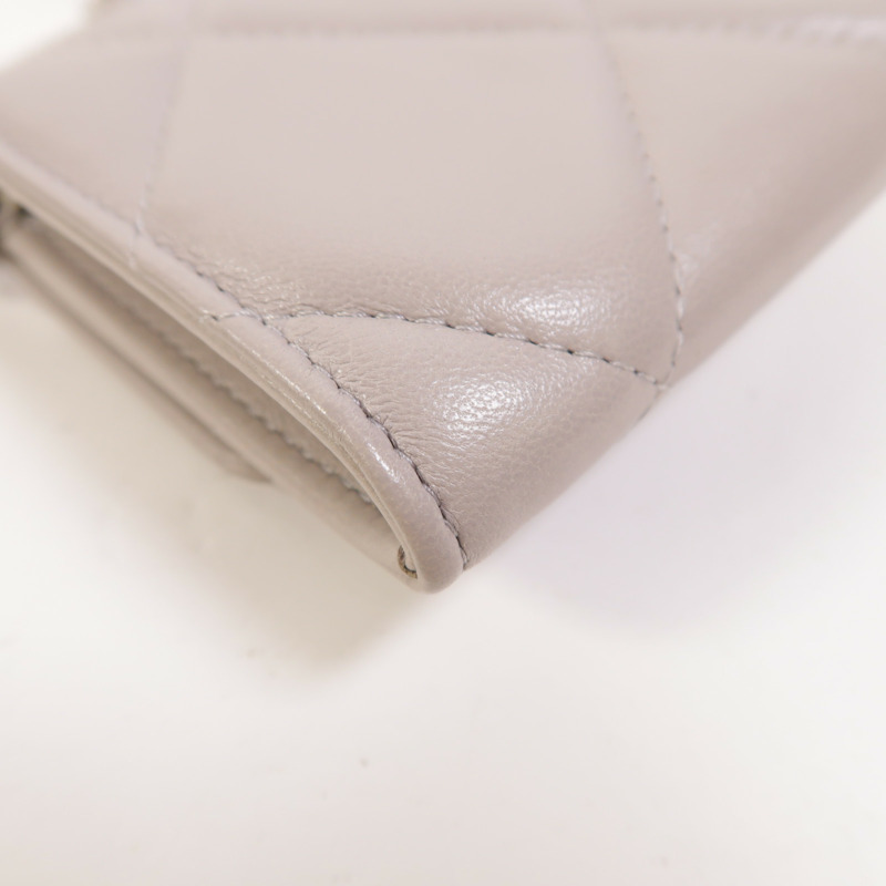 CHANEL 羊皮皮革19 Mini Wallet On Chain鏈帶肩背袋-13