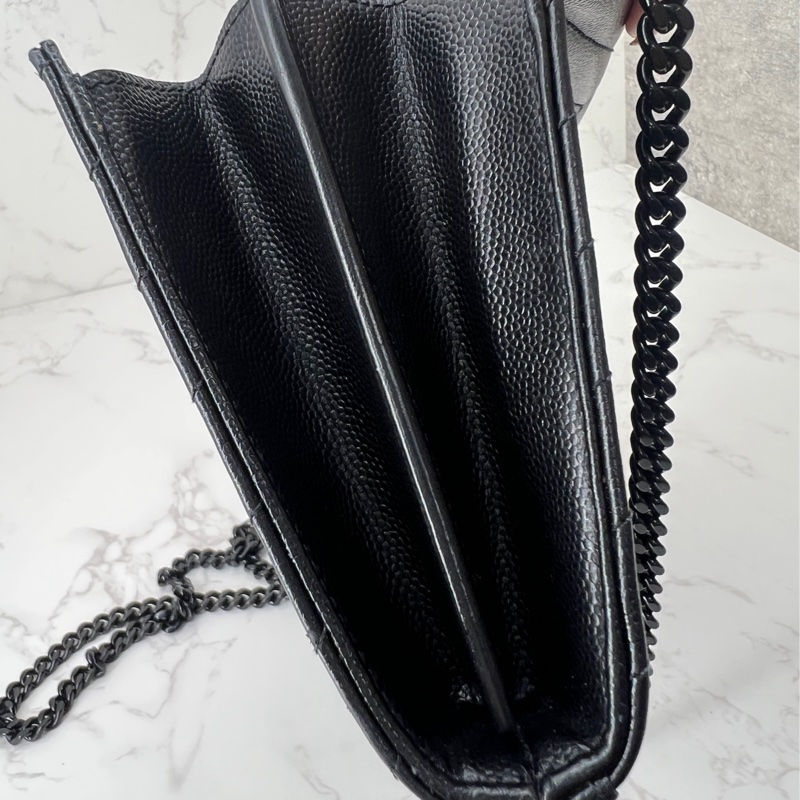 香緹國際精品 915 YSL So black woc 盒裝完整-15